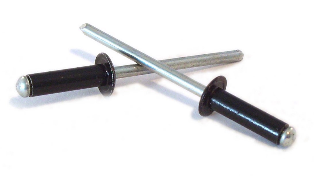 Black Pop Rivets, 3.2mm Diameter (1/8"), Aluminium Steel, Dome Head, Blind Type, Available in 20, 50, 100, 500 or 1000 Piece Packs (3.2 X 18mm Pack of 250)