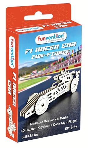 Image of Funvention Fun Fidget F1 Racer Car (Return Gift Pack of 6) - DIY Mechanical Model Kit for Kids | 3D Puzzle with Geared Mechanism | Birthday Return Favour Gift Pack of 6 | STEM Build & Play Toy Age 5+