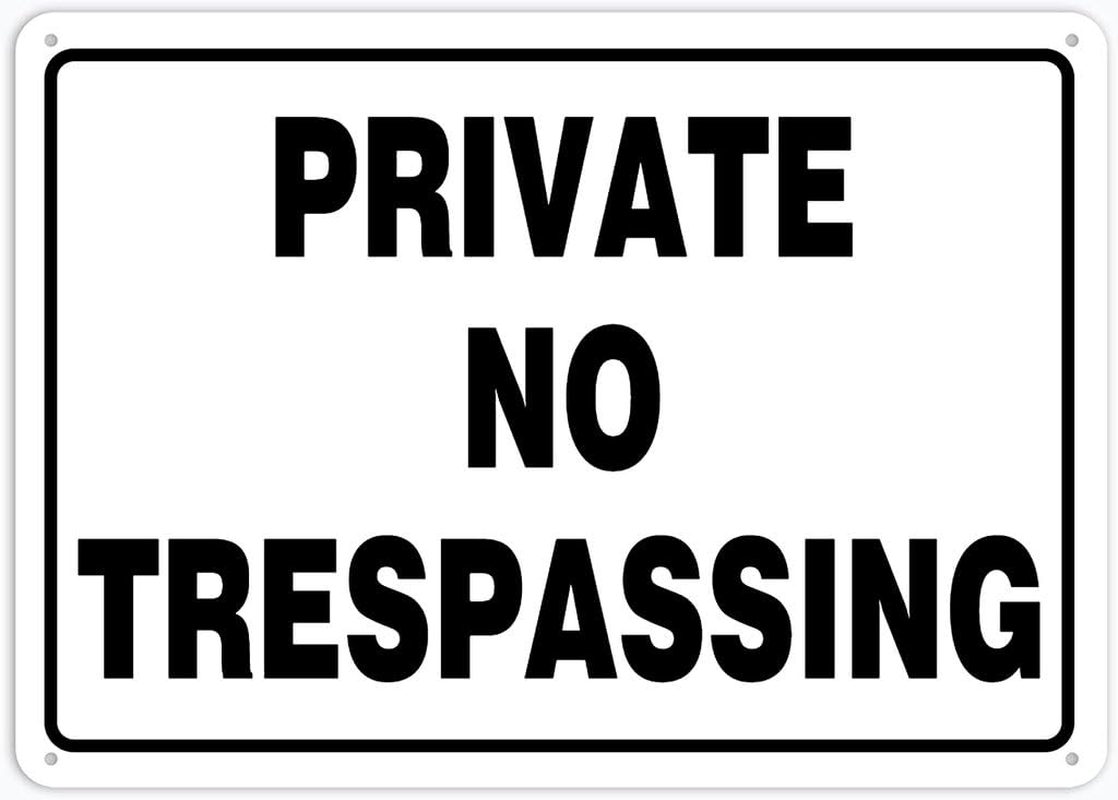 8"x12" Aluminum Metal Sign - Private No Trespassing - For Home, Bar, Club, Kitchen, Restaurant Wall Decor
