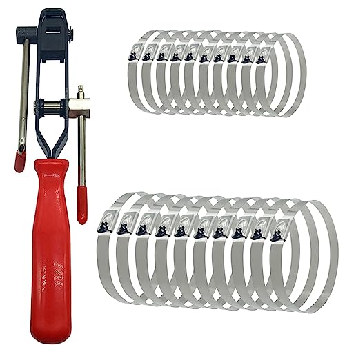 Carmoeignin Universal for ATV Car Auto CV Joint Banding Boot Axle Clamp Pliers with Cuting, 20PCS Stainless Steel CV Joint Boot Band