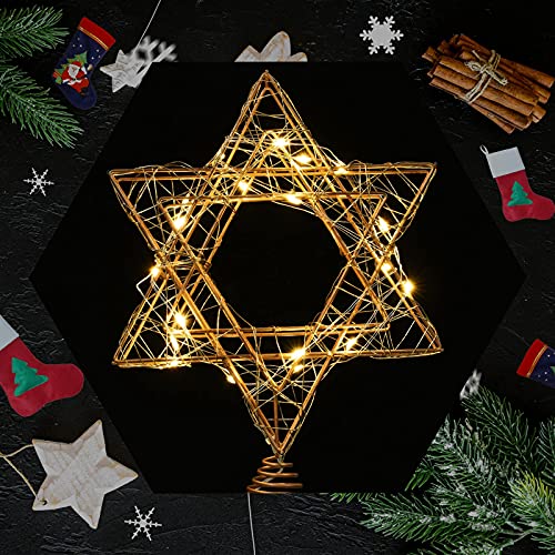 Topper de estrella de ratán LED de 9,8 pulgadas para decoración de copa 3