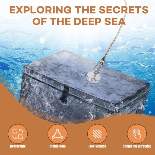 Image of Neosmuk Fishing Magnet - 300 lb+ Pull, CNC Machined Metal Base, Large 2 inch Magnet for Removing, Super Strength with Handle for Tag, Shop, Lifting