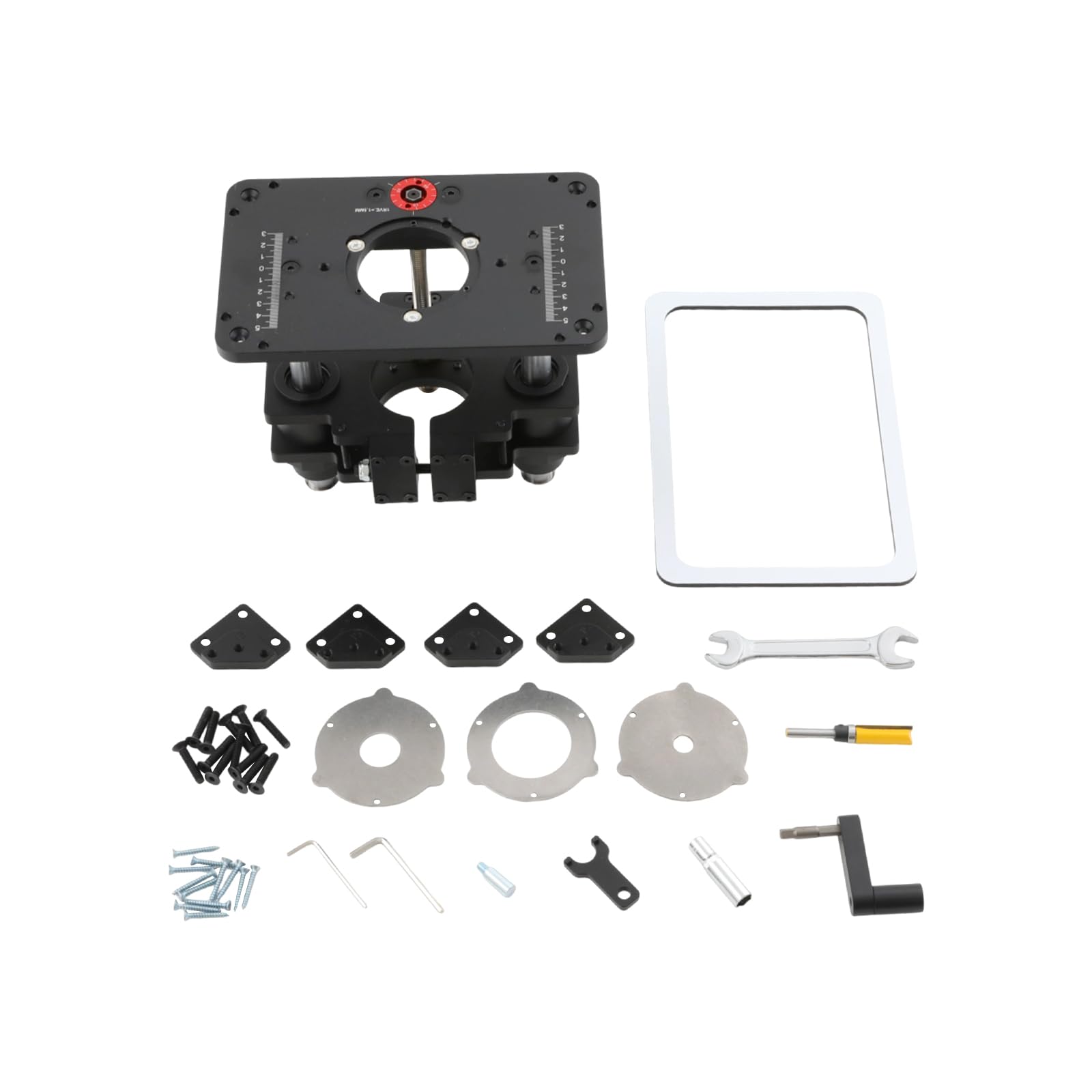 Regolazione dell'altezza Router Lifting 69 mm Dispositivo di sollevamento | Dispositivo di sollevamento per fresatrice da 69 mm, per fresatrice da tavolo, unità di sollevamento compatibile con piastre