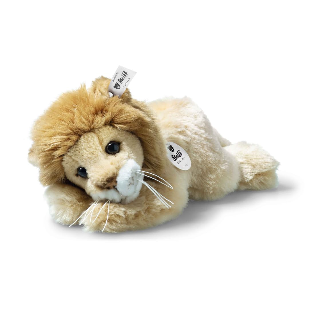 Steiff Leo Lew - 22 cm - lew pluszowy lew leżący - przytulanka dla dzieci - miękka i zmywalna - blond (280092)