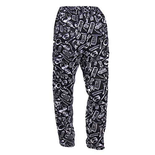 Almencla Chef Calças Largas, Uniforme Do Chef, Utensílios de cozinha XXL