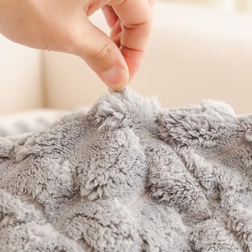 Housse de canapé antidérapante lavable Gray B en peluche - 3