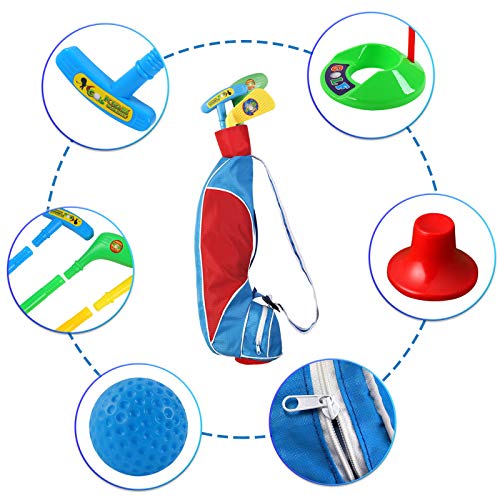 TOMYOU Kids Golf Club Set – Golf Bag with Hitting Mat, Toddler Golf Toy, Indoor & Outdoor Sports Toys, Gift for Boys, Girls 3 4 5 6 Year Old [Exquisite Packaging] - Thumbnail 7