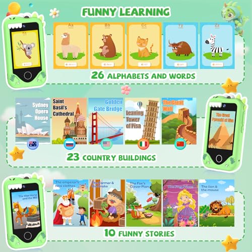 Image of Kids Smart Phone for Girls Gifts - Toddler Christmas Birthday Gift for Age 3 4 5 6 Year Old, Kids Cell Phone Toy with Touchscreen, Dual Cameras, Learning, Kid Mp3 Player, Games with 32 GB Card
