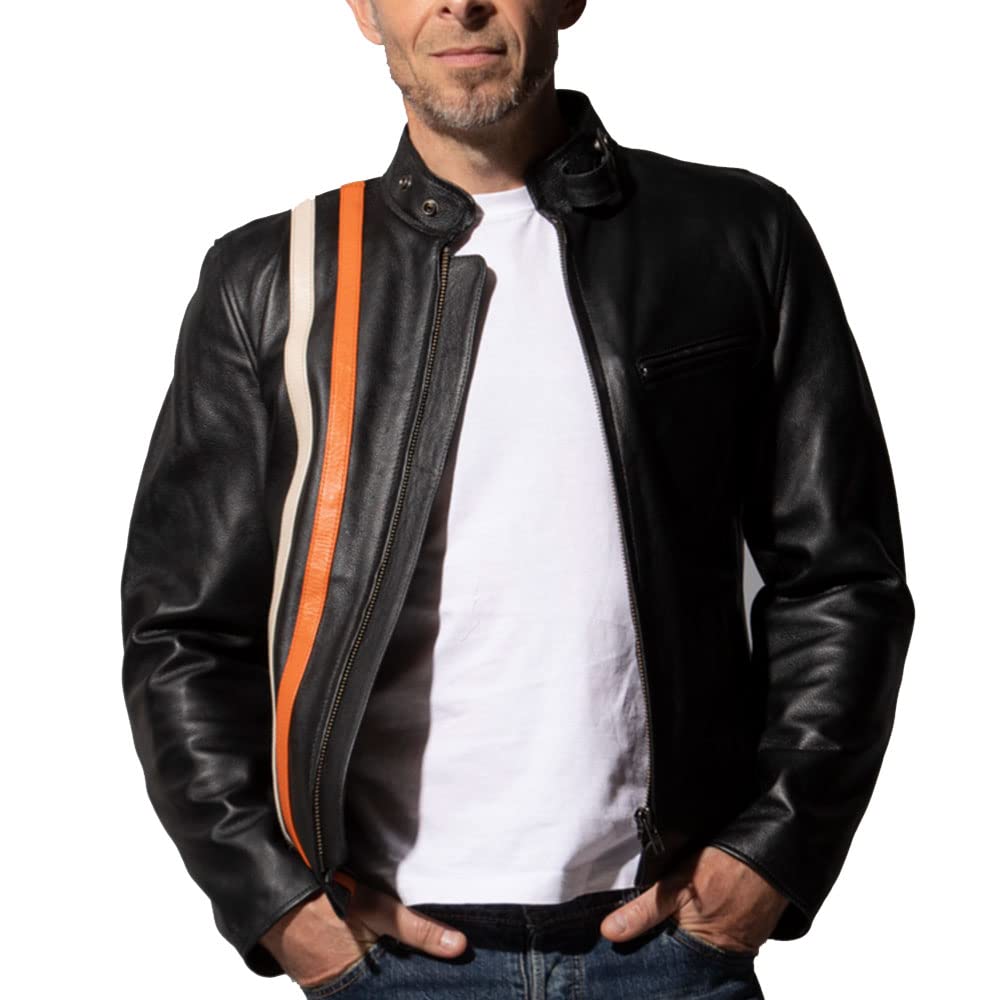 Liugoo Leathers 本革 プロテクター付シングルライダースジャケット メンズ リューグーレザーズ SRS10A  レザージャケット バイカージャケット　 Liugoo Leathers 本革 プロテクター付シングルライダースジャケット