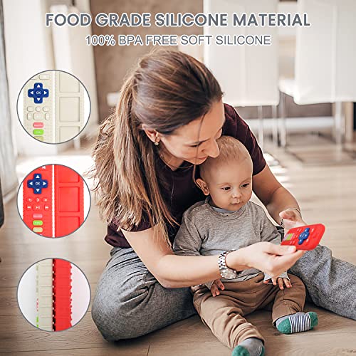 Badespielzeug für ab 3 Monate Baby Silikon Ferngesteuertes Beißspielzeug Zahnungshilfe Spielzeug für Babys Fernbedienung Beißringe aus Silikon mit Beruhigt Babys Wundes Zahnfleisch (2er Set) – Bild 5