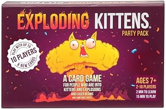 Game Exploding Kittens Party Pack 2 to 10 Players Family and Adult Card Game for Kids Ages 7+