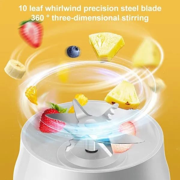 Image of Portable Blender Electric Juicer USB Rechargeable Fruit Mixers Mini Personal Smoothie Maker 6 Blades 3 Gears Ideal for Smoothies, Protein Shakes, Fresh juices, sauces -1500mAh Battery