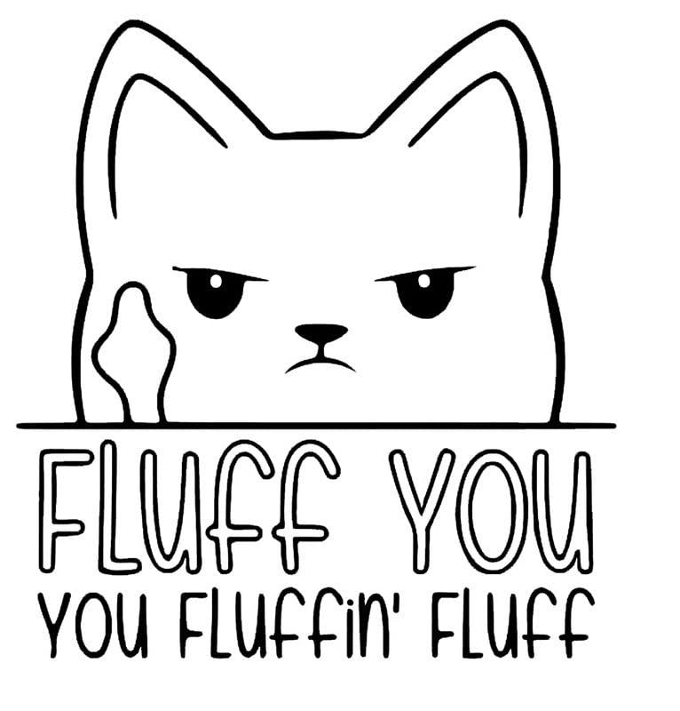 Autocollant en vinyle Fluff You sticker chat noir voiture camion et mur LLI2308