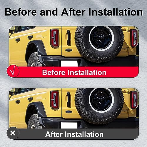 Image of Rear Tailgate Flag Overlay Emblem, 5 Inch American Flag Badge Fits for Ford Bronco Sport 2020 2021 2022 2023 (Matte Black)