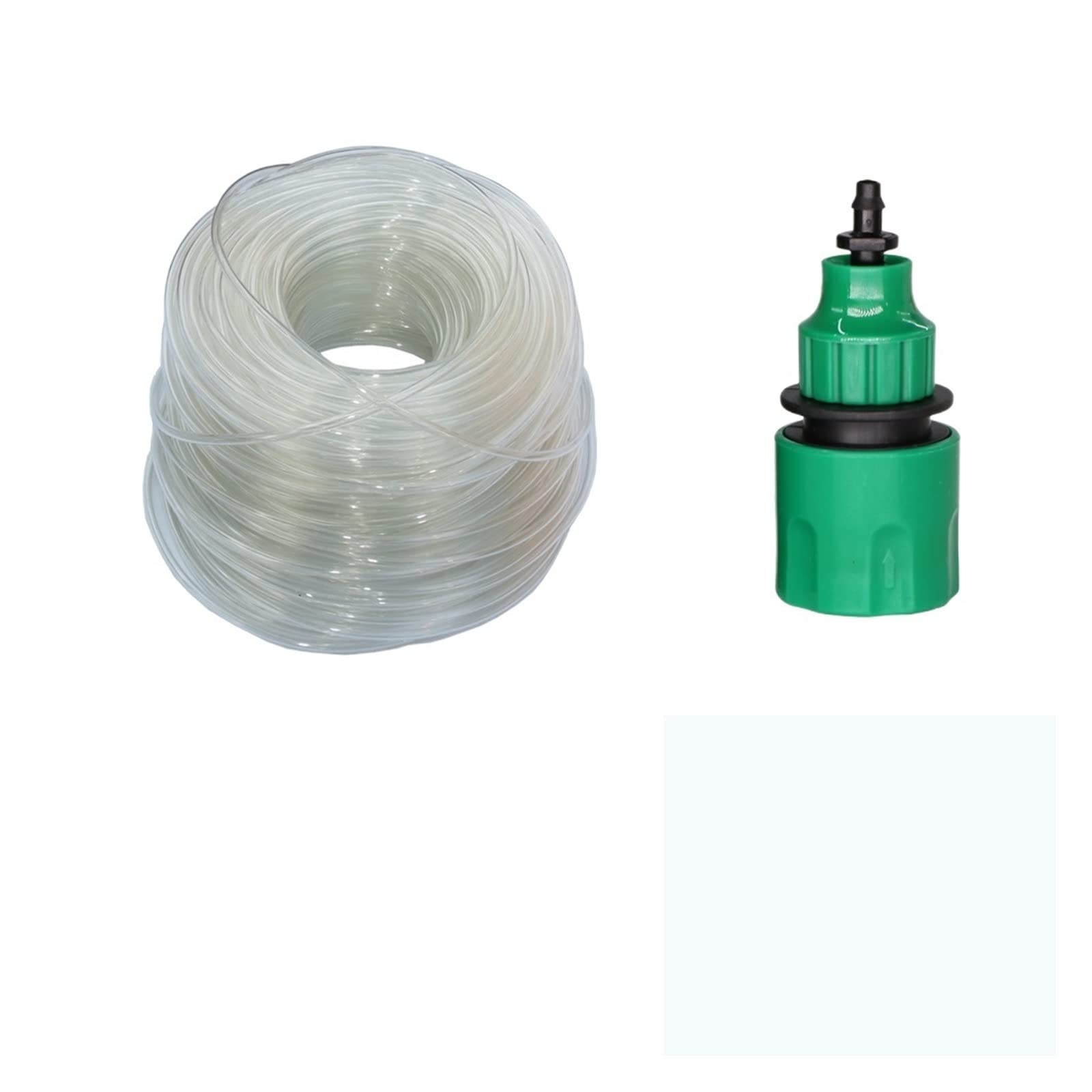 KKXXYQFC Manguera de agua para jardín de 10/20/25/40 metros, 4/7mm, con conector rápido, tubo de riego por nebulización por microgoteo, PVC 1/4; Nuevo ampliamente utilizado (transparente, 50 m (164,04