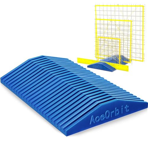 AceOrbit 24 Slot Quilting Rulers Rack Storage, Desktop Sewing Ruler Holder Organizer for Quilting and Sewing, Ideal for Home Office Desk Storage, Blue
