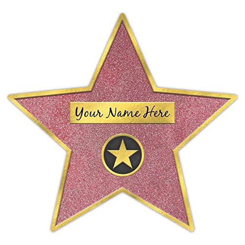 Star Decals - 11.3 x 12 (Pack of 8) Perfect For Hollywood Themed Events Awards Night Birthday Parties & More Red With Gold Trim