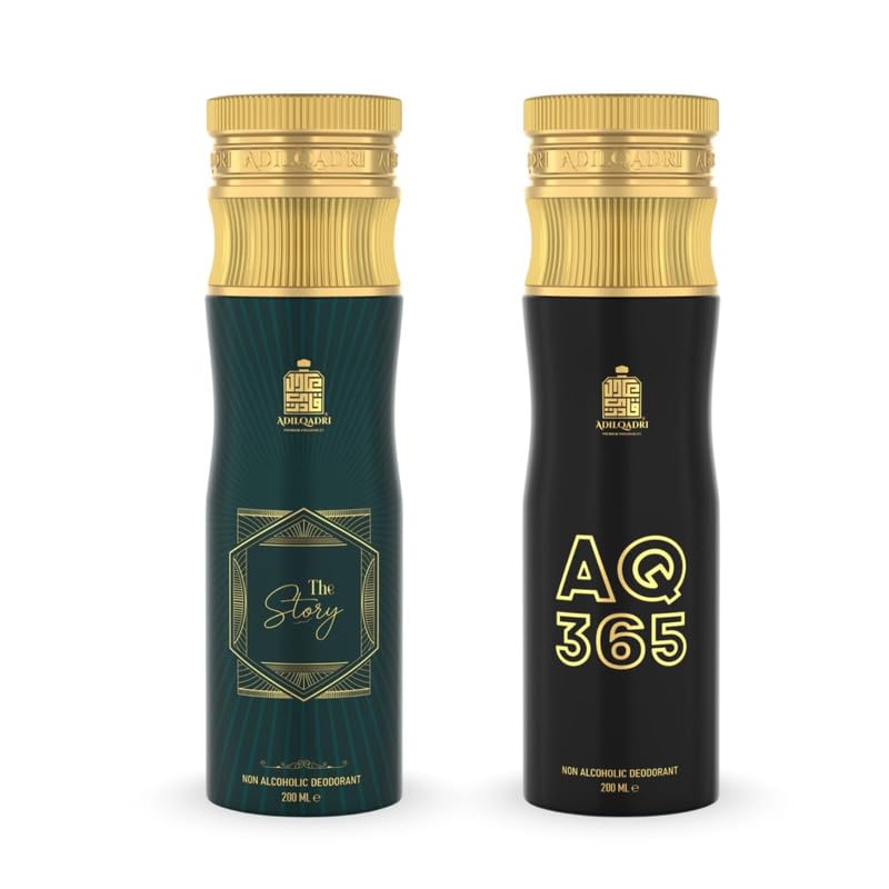 Image of Adilqadri The Story and Aq 365 Deo for Men and Women | Fruity Fragrance Body Spray | 100% Non-Alcoholic, Long-Lasting Deodorant Spray | Pack of 2 100ml Each