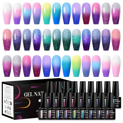 Set de 18 Esmaltes Gel Cambia Color MEET ACROSS miniatura 1