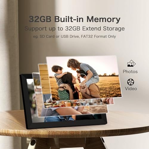 Image of Frameo Digital Frame WiFi, 15.6 inch Digital Picture Frame Large Display | 1920*1080 IPS FHD Touch Screen, Auto-Rotate, Share Instantly, Photo Frame Electronic, 32GB, Gift for Mom, Wedding, Birthday