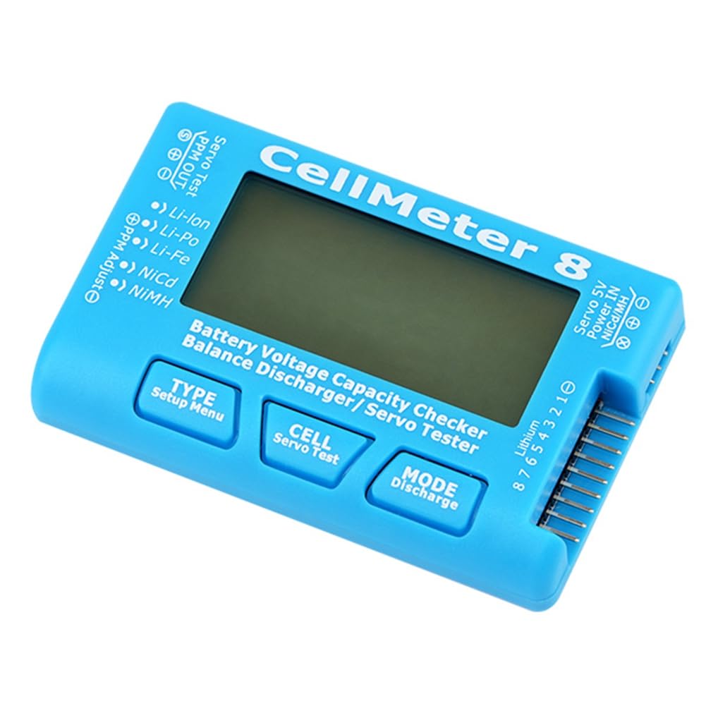 Littimoon RC CellMeter-8 2-8S Battery Capacity Voltage Test Meter for LiPo Life Li-Ion NiMH Nicd Cell Meter