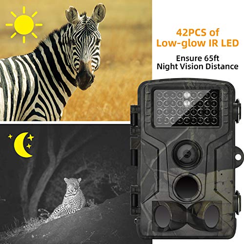 TCNEWCL Trail Camera 20MP 1080P HD Waterdicht, Wildlife Hunting Scouting Game Camera met 42Pcs IR LED Infrarood Night Vision Tot 80FT/25M, Surveillance Camera Brede Hoek 120° Detectie - Image 6