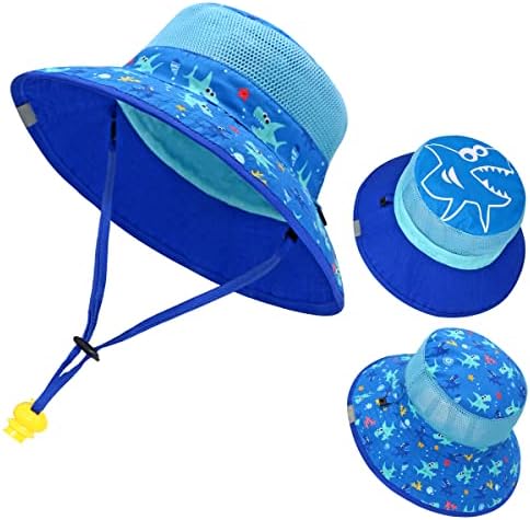 Baby Sun Hat Kids Boy Girl Reversible Summer Hat Whistles Beach Becket Cap with UV Protection Hats Age 4-6