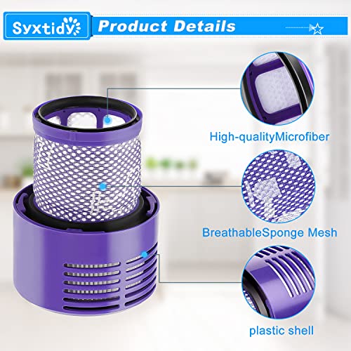 2 Pack Replacement Filters Fit for Dyson V10 Cyclone series, V10 Absolute, V10 Animal, V10 Total Clean, SV12, Replace Dyson part No. 969082-01
