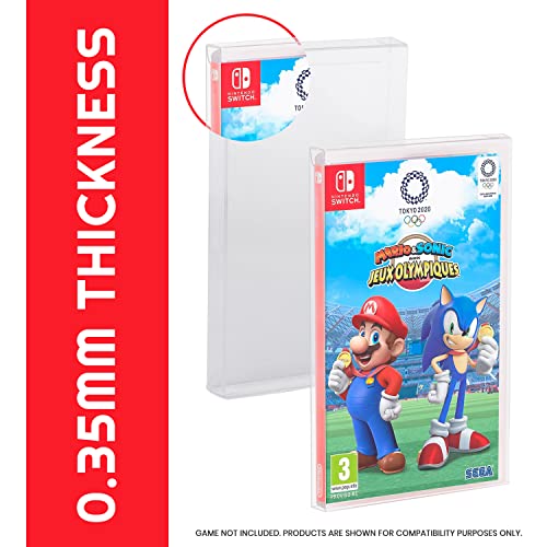 Image of Game Box Case Compatible with Nintendo Switch Games, 0.35MM Clear PET Video Games Switch Accessories - Lego Marvel Superheroes, Super Mario Brothers, Sonic Mania (25 Pack)