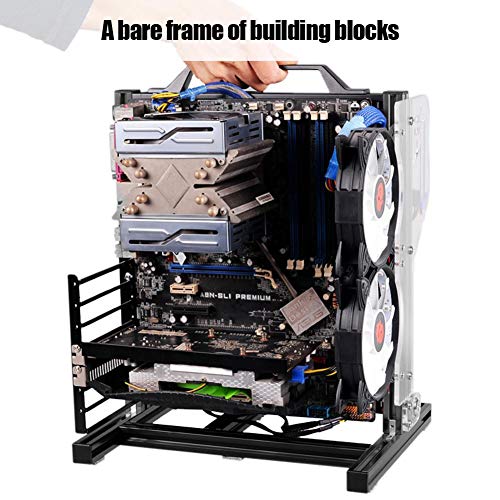Wendry Custodia Aperta per PC, Telaio per PC Mini ATX/M-ATX/ITX in Lega di Alluminio Aperto Fai da Te, Telaio per Computer con Telaio Aperto, con Buone Prestazioni di Dissipazione del(Nero)