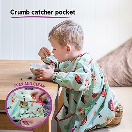 Bavoir Manches Longues Imperméable Avec Poche - Pour Bébé 6-24 Mois, Lavable, Protection Repas