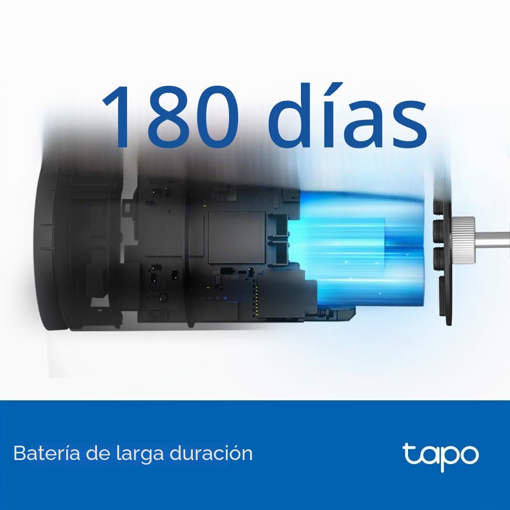 Tapo C411 - Cámara vigilancia WiFi Exterior, 2K, 180 Días de Batería, Negro | Detección de Movimiento y Personas. Visión Nocturna a Color. IP65. App Tapo.