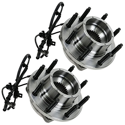 Image of TRQ Front Left and Right Wheel Bearing and Hub Assembly Set 2 Piece for 2005-2010 Ford F-250 Super Duty 2005-2010 F-350 Super Duty 10 F-450 10 F-550 4WD