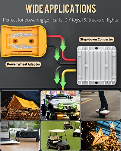 Image of Vibit 20V to 12V Step-Down Converter for Dewalt Battery Adapter 180W Buck