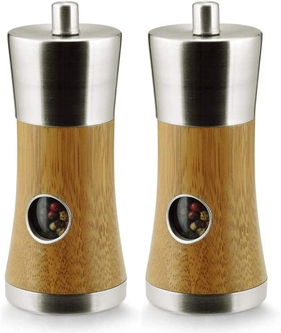 WWBY Wooden Pepper Mill or Salt Mill Best Pepper or Salt Grinder Wood with a Adjustable Ceramic Rotor and Easily refillable - Oak Wood Pepper Grinder for Your kitche