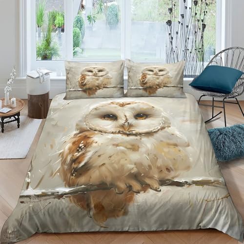Linge de Lit Hibou 3D de Qualité Supérieure Housse Couette Microfibre Soft - 4