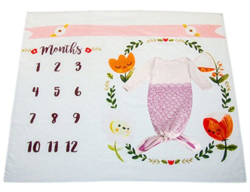 image for Mrotrida Newborn Swaddle Blanket Cute Baby Onesies Long Sleeves Mermai