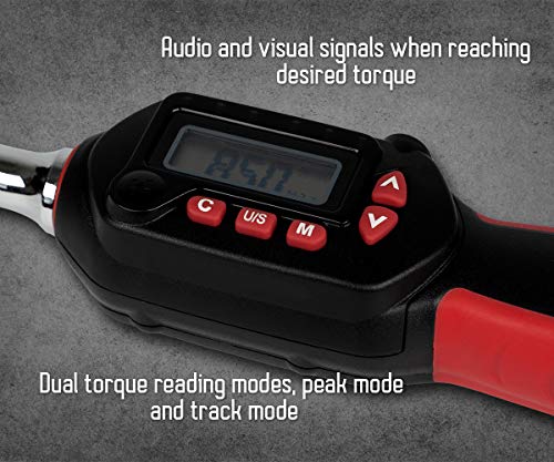 Tapha Tools 3/8 Inch Digital Torque Wrench 3.1-62.7 Ft-Lbs (4.2-85 N-M) Torque Range, Accurate To ±2% Dual Direction, Led And Buzzer Notification, Preset Memory, Iso 6789, Calibrated (Wp3N-T085Bn) #TOP3