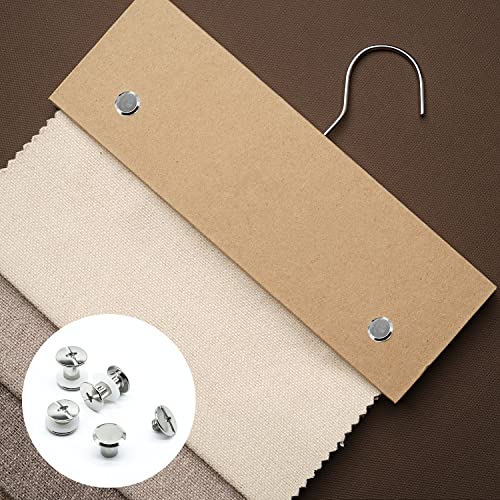 JINTANG 100 Sets Chicago Screws M5*4/6/8/10/15mm Chicago Book Binding Screws Rivets for Leather Metal Rivet Replacement Repair for DIY Book Scrapbook Bookbinding Bags,Collars(Silvery) - Image 3