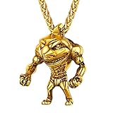 U7 Men 18K Gold Plated Statement Punk Jewelry Fitness Mascule Man Shark Pendant Necklace