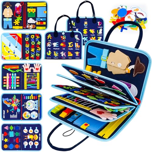 minghaoyuan Montessori Busy Board ab 1 Jahren, Sensorik Spielzeug Lernspielzeug aus Filz, Interaktives Activity Board Geschenk für Jungen Mädchen, Spielzeug zur frühkindlichen Bildung
