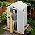Devoko 4×4 FT Resin Storage Shed with Floor, Plastic Outdoor Garden Shed with Windows and Lockable Doors, Waterproof Outside Tool Sheds for Patio Backyard Lawn, Light Gray