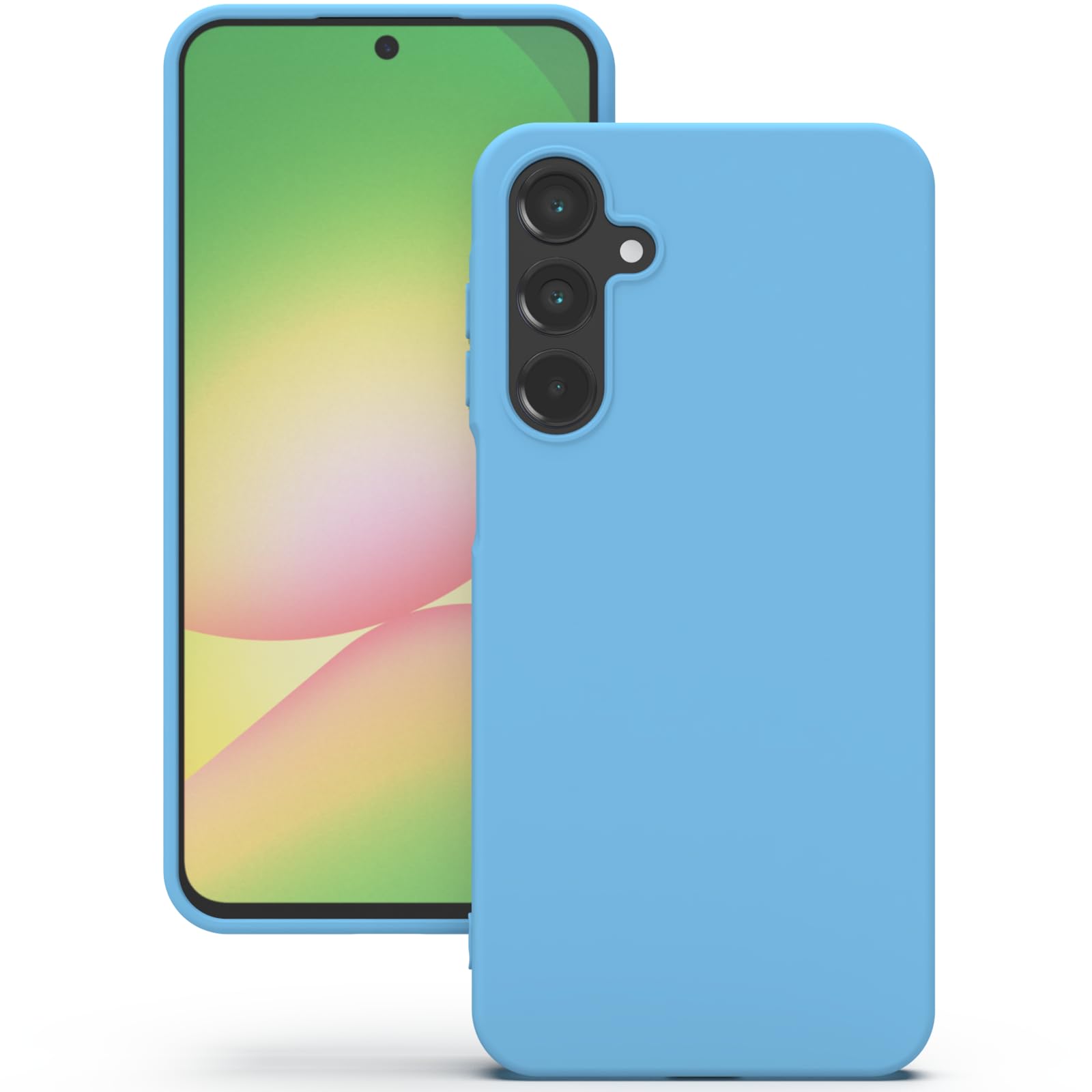 YATWIN Silicone Back Case for Samsung Galaxy A56, Soft-Touch Phone Back Cover for Samsung Galaxy A56 - Sky Blue