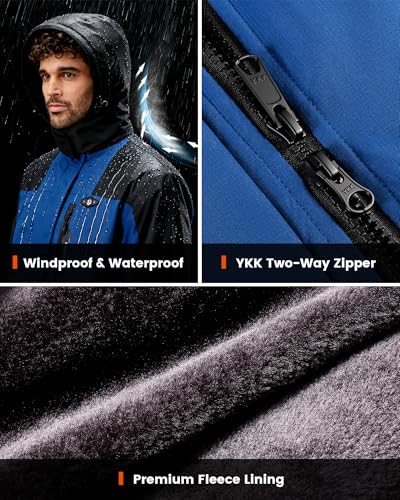 Image of WASOTO Heated Jackets for Men Fur Lining with 18400mAh Battery Pack Charger included Rechargeable Waterproof for Hunting Work