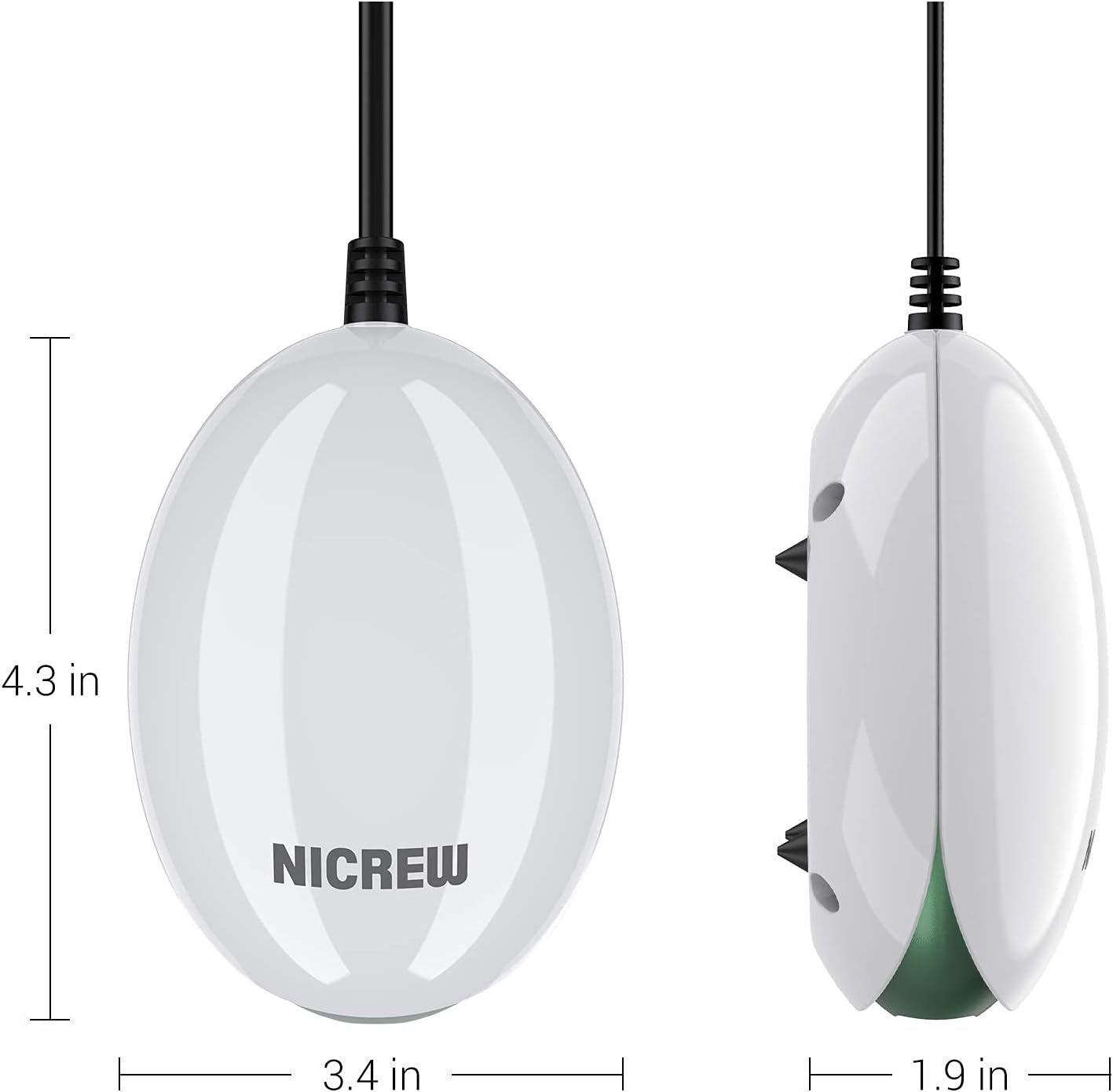NICREW UFO Aquarium Air Pump, Ultra Silent Air Aerator Pump for Fish Tank, Oxygen Pump with Dual Outlets, Accessories Included, 2.5W : Pet Supplies