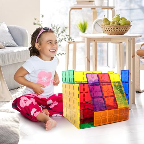 Image of PicassoTiles Large Stabilizer Building Block Base Magnetic Building Block Tiles Jumbo XL Plate Foundation Kit Magnet Tile Stacking STEM Toy Set Compatible Education Construction Learning Square Set