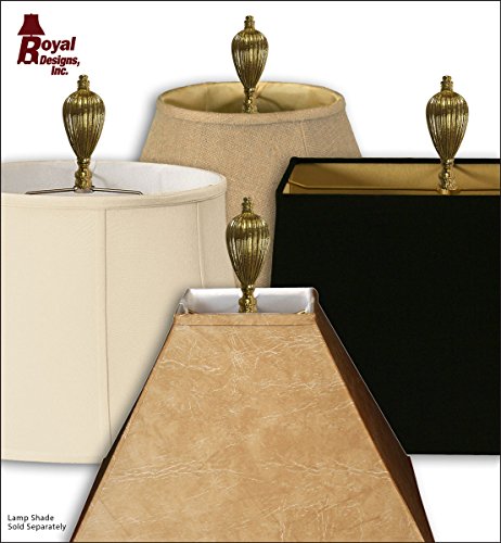 Image of Royal Designs Vase Shaped 3.5 inch Lamp Finial for Lamp Shade, Polished Brass
