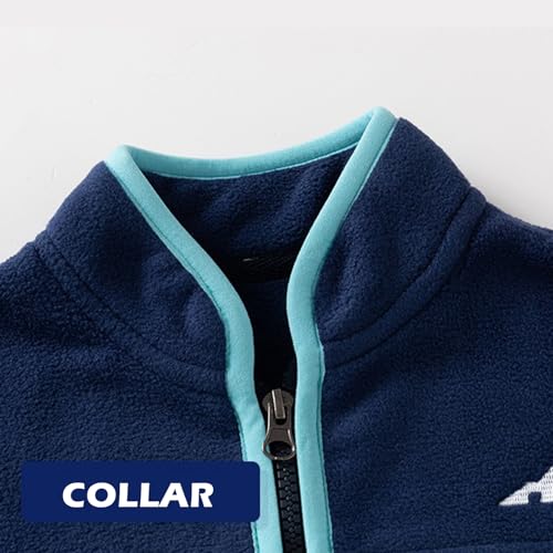Toddler Boys Polar Fleece Full-Zip Mock Jacket With Pockets Unisex Kid Lightweight Fall Coat Outwear Standing Collar3
