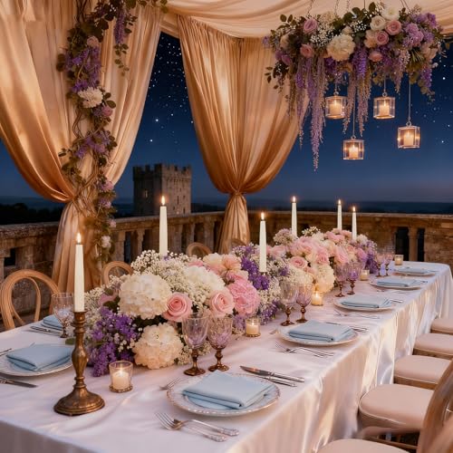 Image of Real Wax Flameless Taper Candles with 6H Timer, LED Flickering Taper Candles Battery Operated with 3D Wick, 4 Pcs Ivory Flameless Candlesticks for Spring Wedding Home Decor