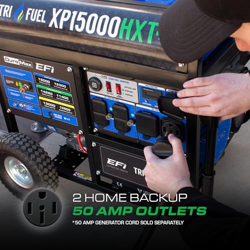Image of DuroMax XP15000HXT+ 15,000 Watt Portable Tri Fuel EFI Portable Generator - 50 State Approved